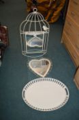 Bird Cage Style Metal Framed Mirror