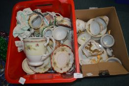 Two Boxes of Vintage Part Tea Sets, Oriental China