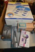 Scholl Foot Spa, Hair Styling Tongs, etc.