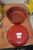 Red Enamel Casserole Dish