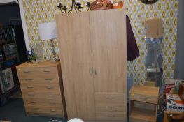 Bedroom Suite Comprising Double Wardrobe, Six Draw