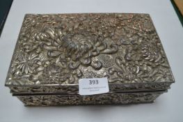 Oriental Metal Box Containing Foreign Currency and