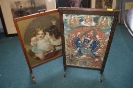 Two Wood Framed Fire Guards