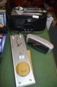 Breville Toaster, Radio Alarm Clock, and a Wall Cl