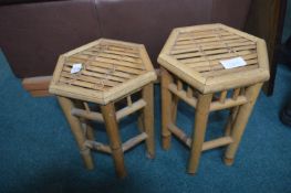 Two Bamboo Plant Stands