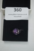 Pandora Sterling Silver Charm with Purple Faceted