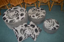 Set of Three Nesting Fabric Covered Stools with ma