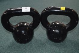 *Pair of 10kg Cast Iron Kettlebells