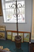 Ornate Metal Coat and Umbrella Stand