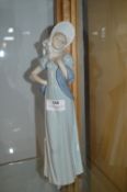Nao Lladro Figure of a Lady in a Blue Dress