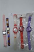 Wristwatches by Issey Miyake, Winnie the Pooh, etc