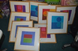 Nine Abstract Silkscreen Prints