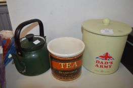 Teapot, Tea Caddy, and an Ice Bucket