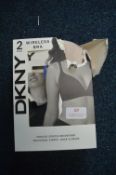 *DKNY Seamless Bras (peach, and black) Size: L 2pk
