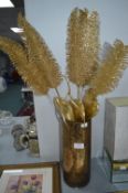 Gilded Vase and Feathers