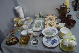 Decorative Pottery, Glassware, Part Tea Sets, etc.