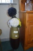 Large Decorative Vase with Artificial Flowers