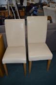 Two Cream Dining Chairs