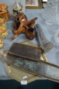 Brass Trays, Wooden Items, Stein, etc.