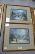 Pair of Country Cottage Prints
