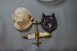 Brass Plane, Horse Door Knocker, etc.