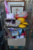 Cage Lot of Children's Toys, Wallpaper, Framed Pic
