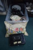Assorted Household Goods: Cushions, Cash Box, Exte