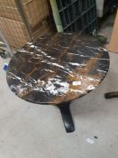 * marble topped low level table - 600w x 520h