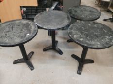 * 4 x metal topped tables with nice patina - 600w x 780h