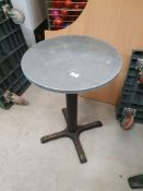 * metal topped table - 500w x 780h