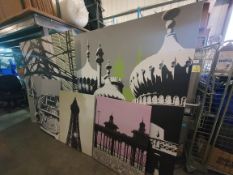 * 6 x large canvas prints depicting scenes from Brighton - 2 x 2000w x 2000d, 2 x 800w x 1000h, 2