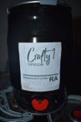 *3x 5L of Crafty 1 Taproom Raspberry Ale Fruit Beer 4% Best Before 30/03/23