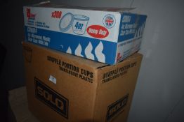 *Box of 4oz Plastic Microwave Clear Cups with Lids