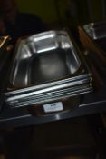 *Six Stainless Steel Bain Marie Inserts