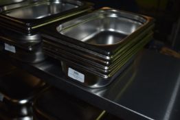 *Six Stainless Steel Bain Marie Inserts