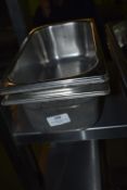 *Three Stainless Steel Bain Marie Inserts