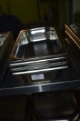 *Six Stainless Steel Bain Marie Inserts
