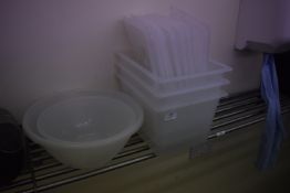 *Three Perspex Bowls, and Three Storage Containers with Covers