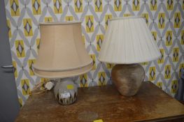 Two Pottery Table Lamps