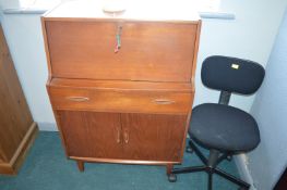 Retro Teak Bureau and Office Chair