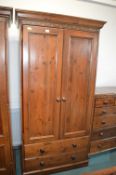 St Michael Dark Stained Pine Double Wardrobe with