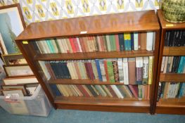 Retro Teak Bookcase with Sliding Glass Doors, and