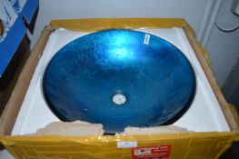 Blue Glass Bathroom Sink