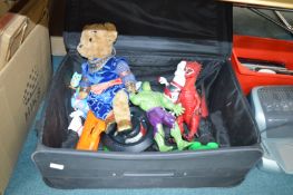 Case Containing Children's Toys,: Action Figure Te