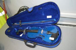 Ashton Blue Violin with Case