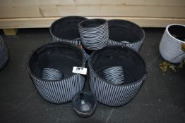 *Eight Grey Plastic Planters