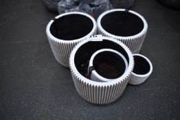 *Five White Plastic Planters