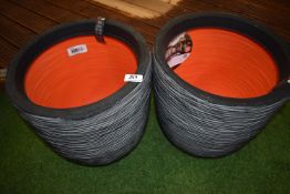 *Pair of Grey Plastic Planters