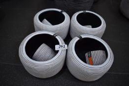 *Eight White Plastic Planters