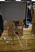 *Contemporary Style Table Lamp with Grey Shade (boxed)
